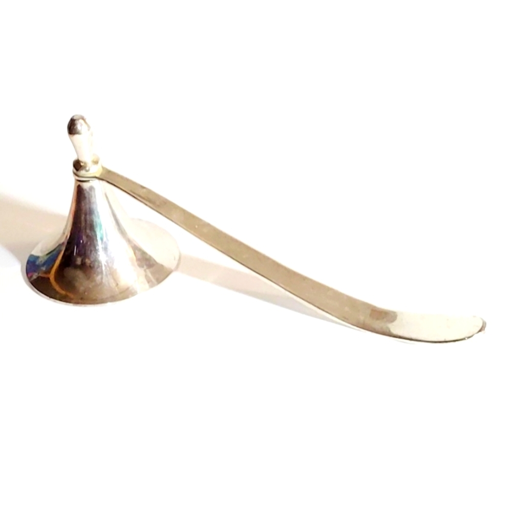 Candle Snuffer Silver-tone Metal, Graceful Bell Shape
